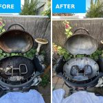 BBQ hood and burners before and after a professional clean