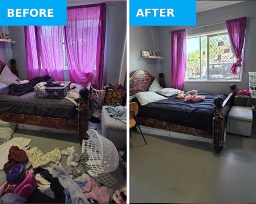 How to clean house fast: bedroom before and after a spring clean