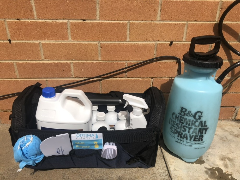 Optima Cleaners carpet spot cleaning kit with sprayer and solutions