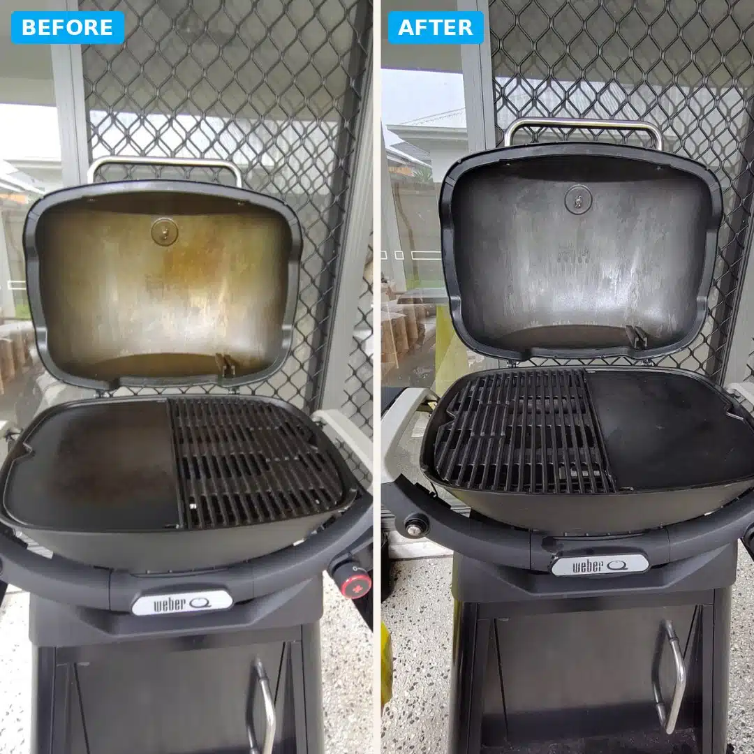 How to clean a BBQ: Weber Q before and after a clean